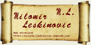 Milomir Leškinović vizit kartica